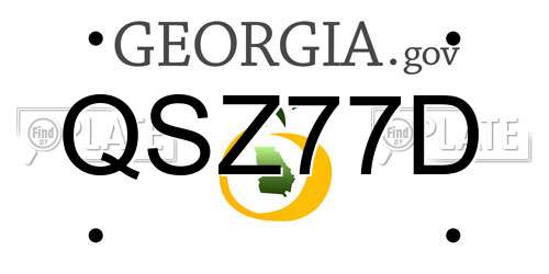 QSZ77D Georgia License Plate