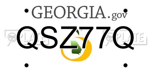 QSZ77Q Georgia License Plate