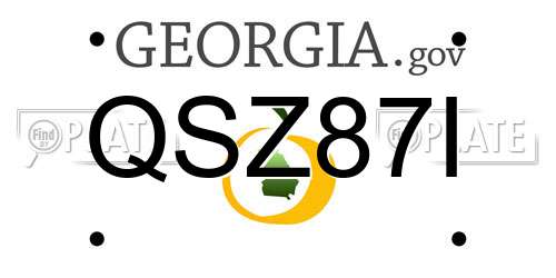 QSZ87I Georgia License Plate
