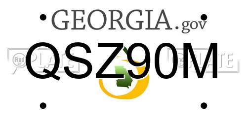 QSZ90M Georgia License Plate