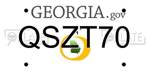 QSZT70 Georgia License Plate