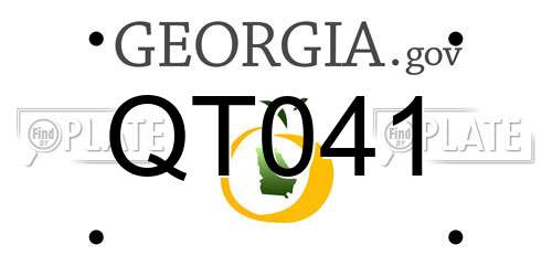 QT041 Georgia License Plate