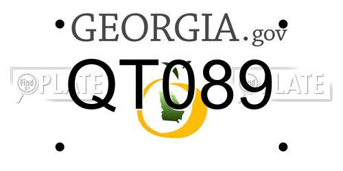 QT089 Georgia License Plate