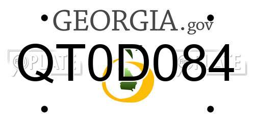 QT0D084 Georgia License Plate