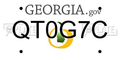 QT0G7C Georgia License Plate