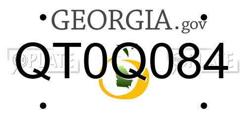 QT0Q084 Georgia License Plate