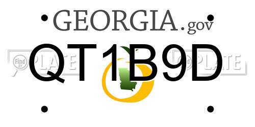 QT1B9D Georgia License Plate