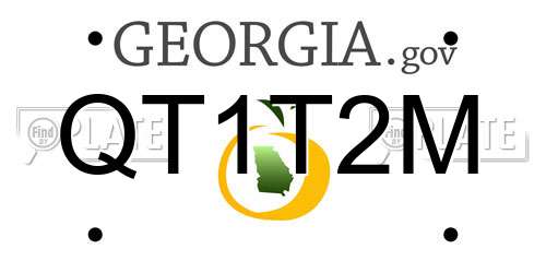 QT1T2M Georgia License Plate