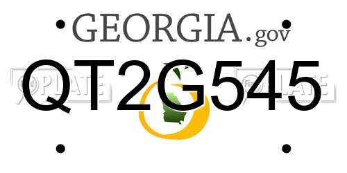 QT2G545 Georgia License Plate