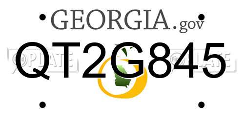 QT2G845 Georgia License Plate