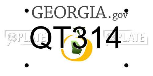 QT314 Georgia License Plate