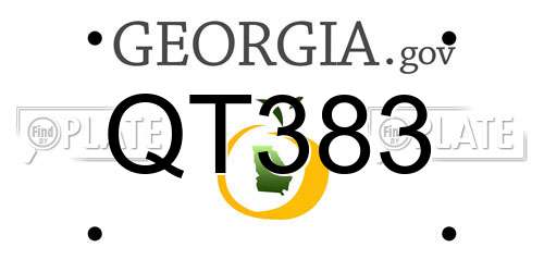 QT383 Georgia License Plate