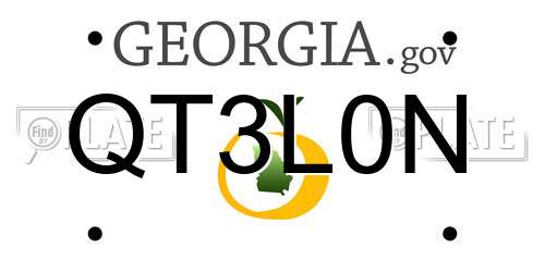 QT3L0N Georgia License Plate