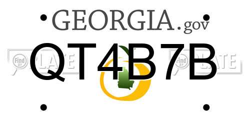 QT4B7B Georgia License Plate
