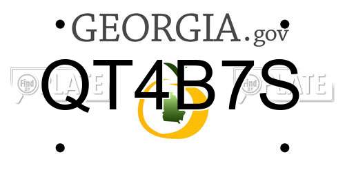 QT4B7S Georgia License Plate