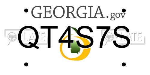 QT4S7S Georgia License Plate