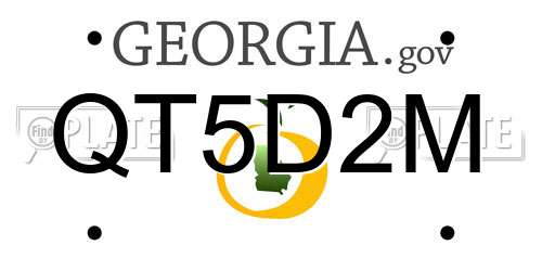 QT5D2M Georgia License Plate