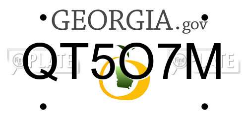 QT5O7M Georgia License Plate