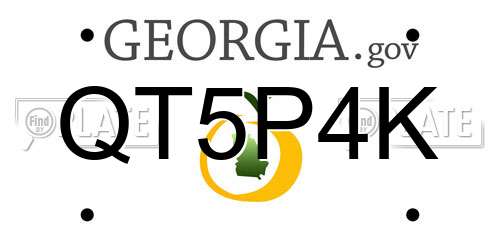QT5P4K Georgia License Plate