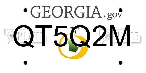 QT5Q2M Georgia License Plate