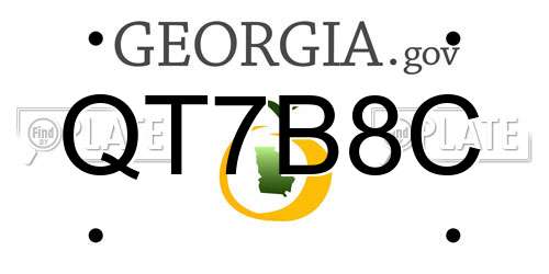 QT7B8C Georgia License Plate