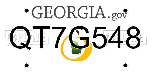 QT7G548 Georgia License Plate