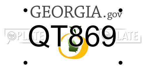 QT869 Georgia License Plate