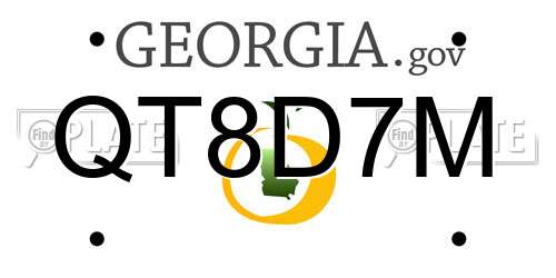 QT8D7M Georgia License Plate