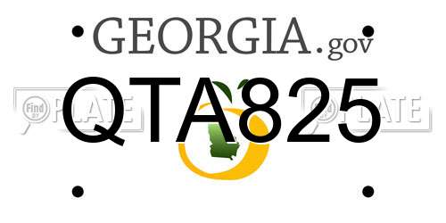 QTA825 Georgia License Plate