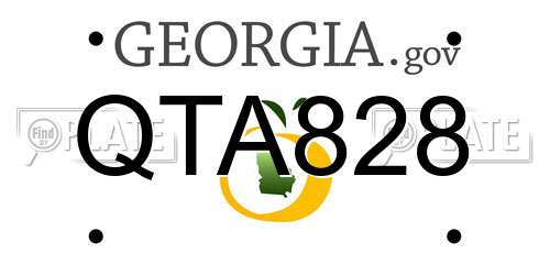QTA828 Georgia License Plate