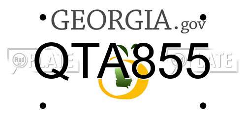 QTA855 Georgia License Plate
