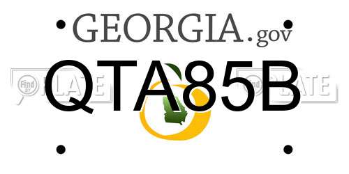 QTA85B Georgia License Plate