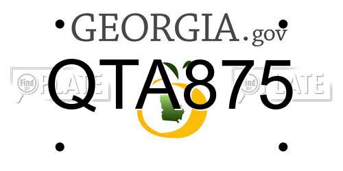 QTA875 Georgia License Plate