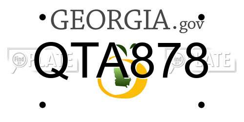 QTA878 Georgia License Plate