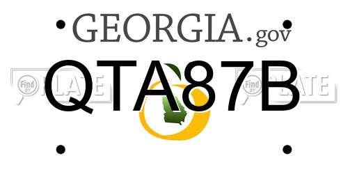 QTA87B Georgia License Plate