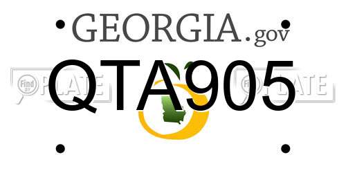 QTA905 Georgia License Plate