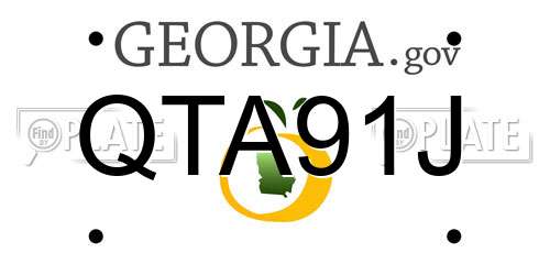 QTA91J Georgia License Plate