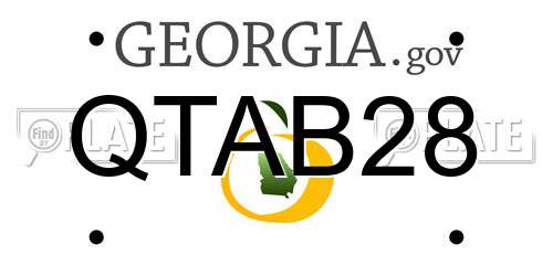 QTAB28 Georgia License Plate