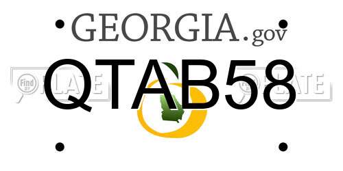 QTAB58 Georgia License Plate