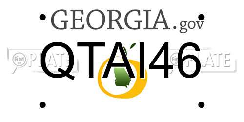 QTAI46 Georgia License Plate