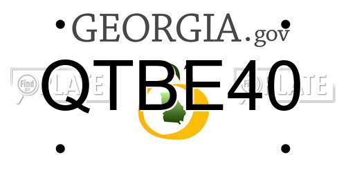 QTBE40 Georgia License Plate