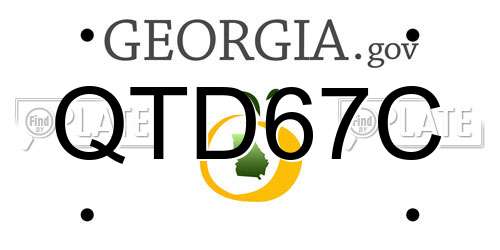 QTD67C Georgia License Plate