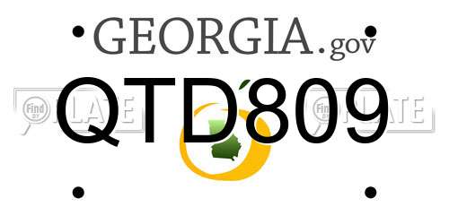 QTD809 Georgia License Plate