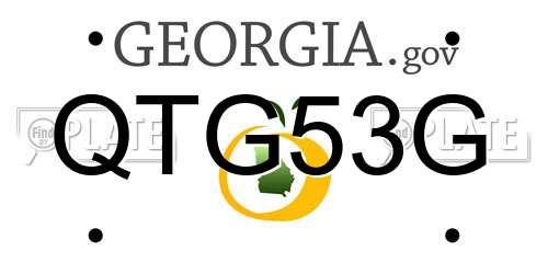 QTG53G Georgia License Plate