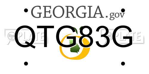 QTG83G Georgia License Plate