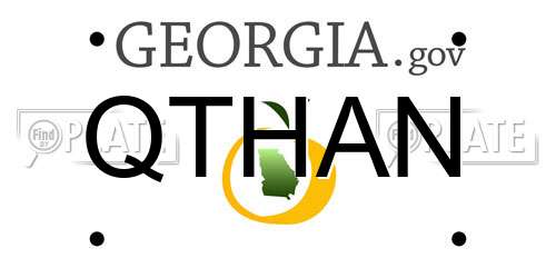 QTHAN Georgia License Plate