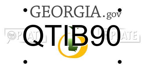QTIB90 Georgia License Plate