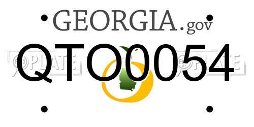 QTO0054 Georgia License Plate