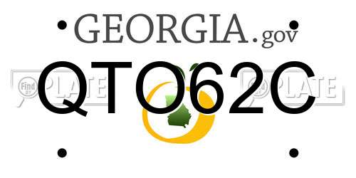 QTO62C Georgia License Plate