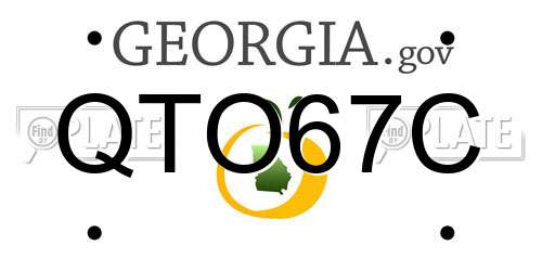 QTO67C Georgia License Plate